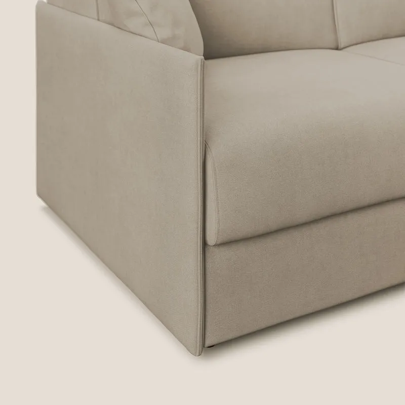 Evans canapé d'angle convertible avec méridienne en tissu doux imperméable T02 beige