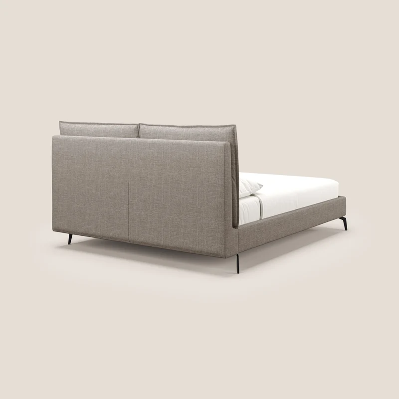 Cloe lit rembourré avec pieds en métal déhoussable en tissu imperméable T06 marron