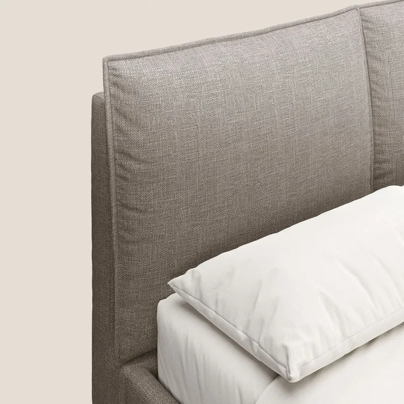Cloe lit rembourré avec pieds en métal déhoussable en tissu imperméable T06 marron