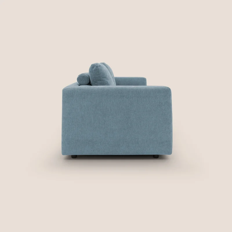 Freia Canapé convertible minimaliste matelas h15cm aux dossiers moelleux en tissu imperméable T14 sucre glace