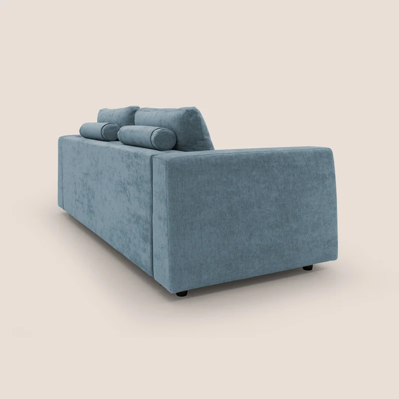 Freia Canapé convertible minimaliste matelas h15cm aux dossiers moelleux en tissu imperméable T14 sucre glace
