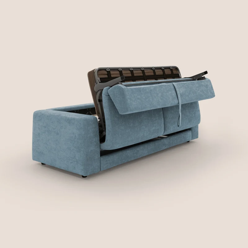 Freia Canapé convertible minimaliste matelas h15cm aux dossiers moelleux en tissu imperméable T14 sucre glace