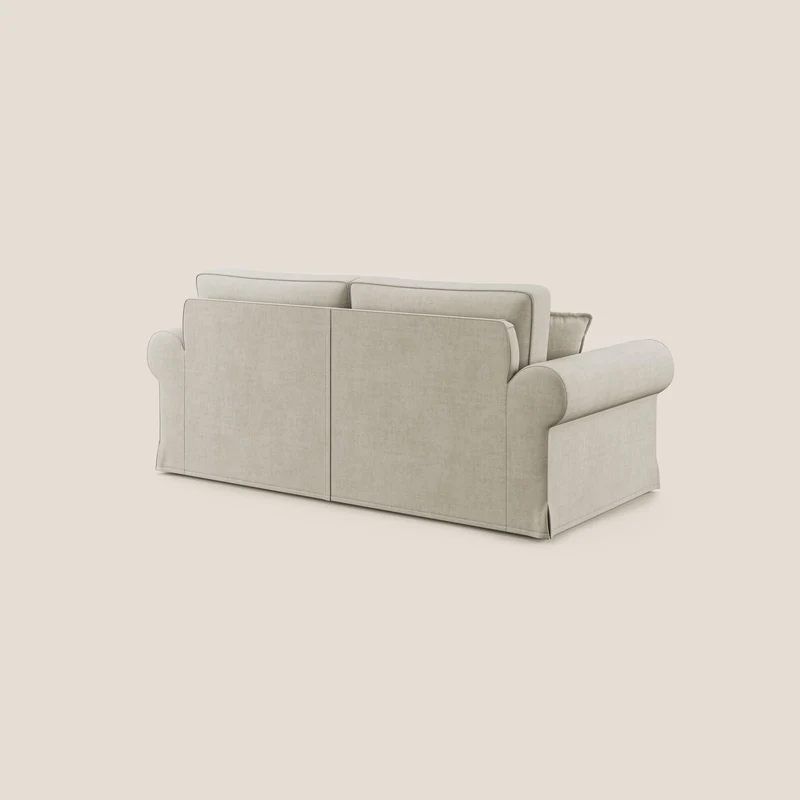 Lady canapé classique en plume d'oie réalisé avec un tissu imperméable T02 crème