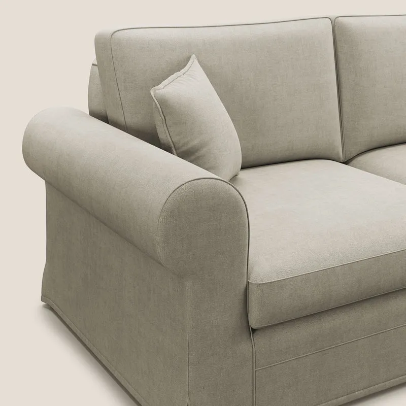 Lady canapé classique en plume d'oie réalisé avec un tissu imperméable T02 crème
