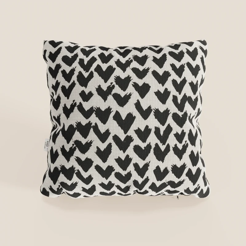 Arrow coussins géométriques en tissu hydrofuge noir