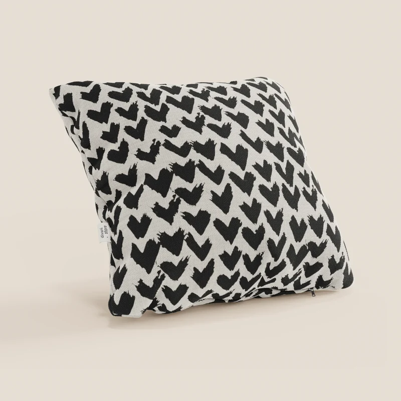 Arrow coussins géométriques en tissu hydrofuge noir