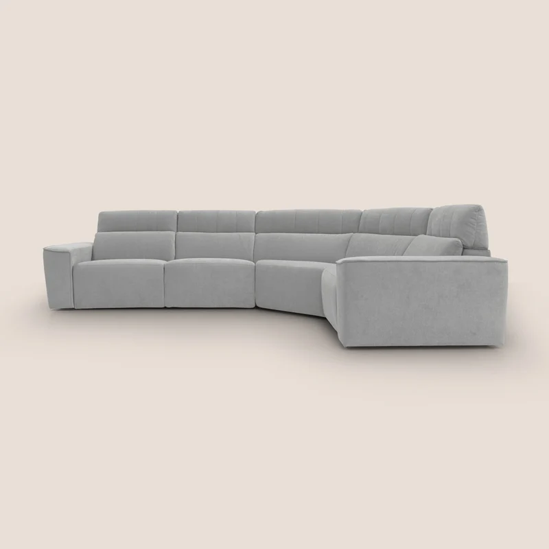 Clark canapé modulable d'angle REVERSIBLE avec option relax électrique en tissu détachable imperméable T17 gris