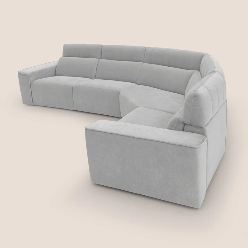 Clark canapé modulable d'angle REVERSIBLE avec option relax électrique en tissu détachable imperméable T17 gris