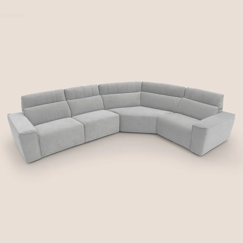 Clark canapé modulable d'angle REVERSIBLE avec option relax électrique en tissu détachable imperméable T17 gris