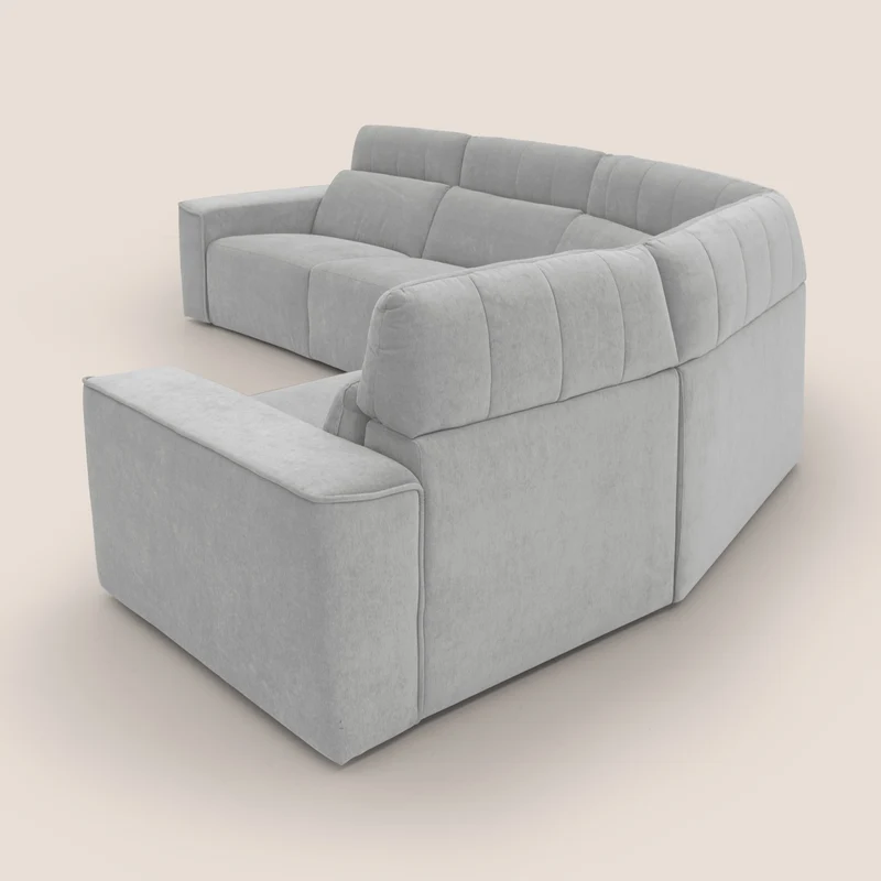 Clark canapé modulable d'angle REVERSIBLE avec option relax électrique en tissu détachable imperméable T17 gris