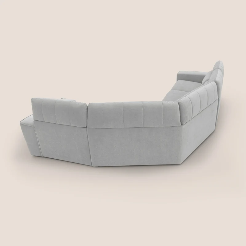 Clark canapé modulable d'angle REVERSIBLE avec option relax électrique en tissu détachable imperméable T17 gris
