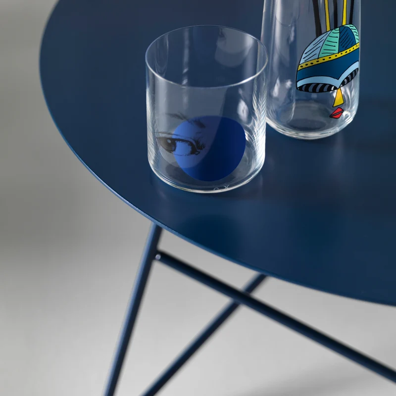 Ermione Table basse ronde pour salon en métal h25 olive