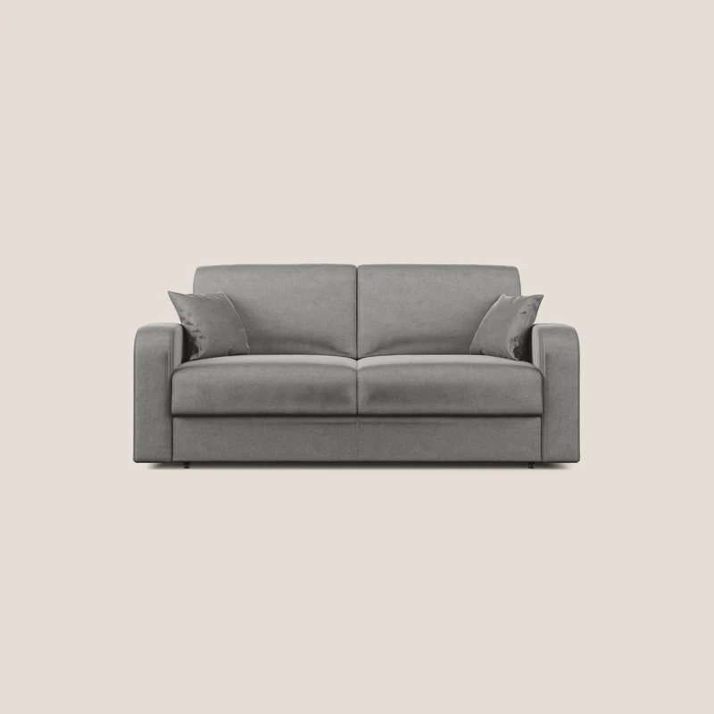 Lebron Canapé-lit double en velours doux T01 gris