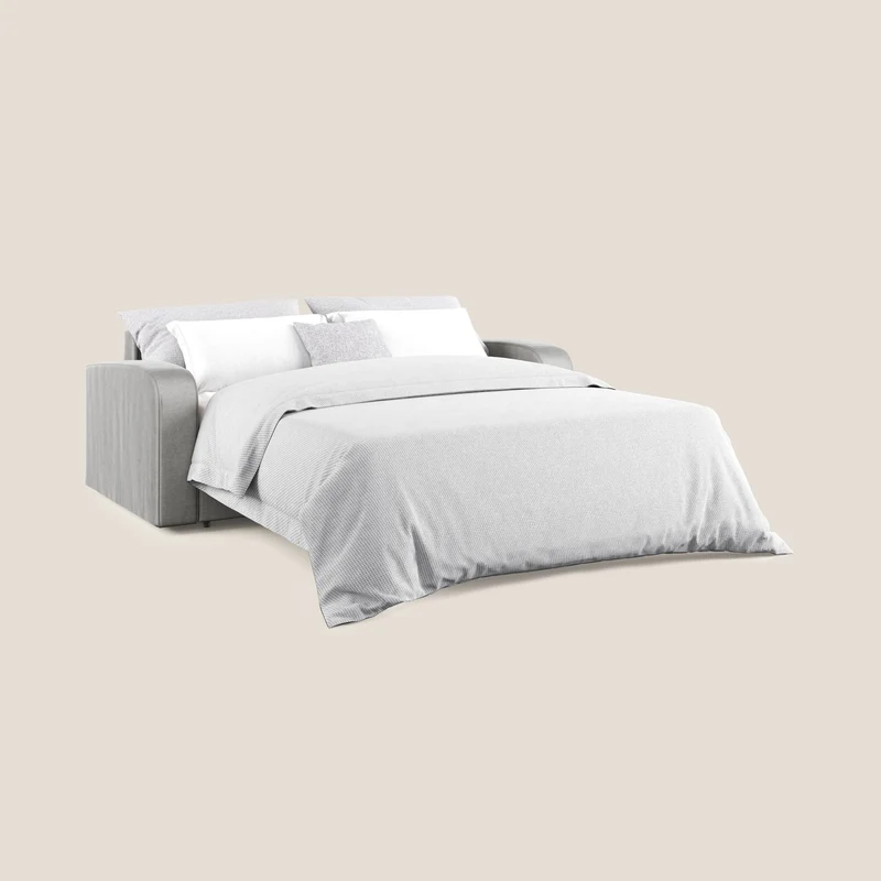 Lebron Canapé-lit double en velours doux T01 gris