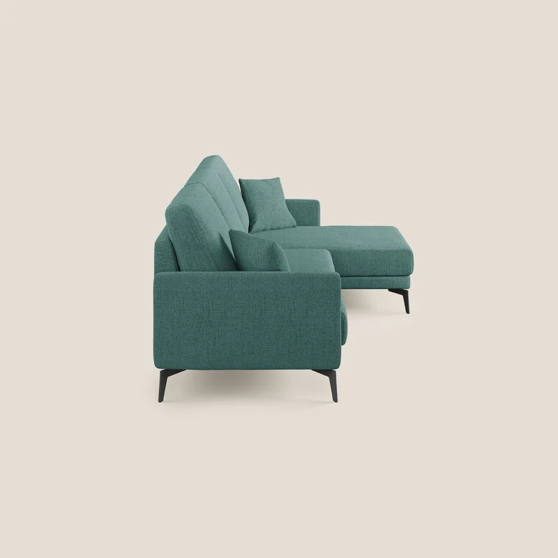 Saturno canapé d'angle moderne en tissu doux imperméable T03 vert d'eau