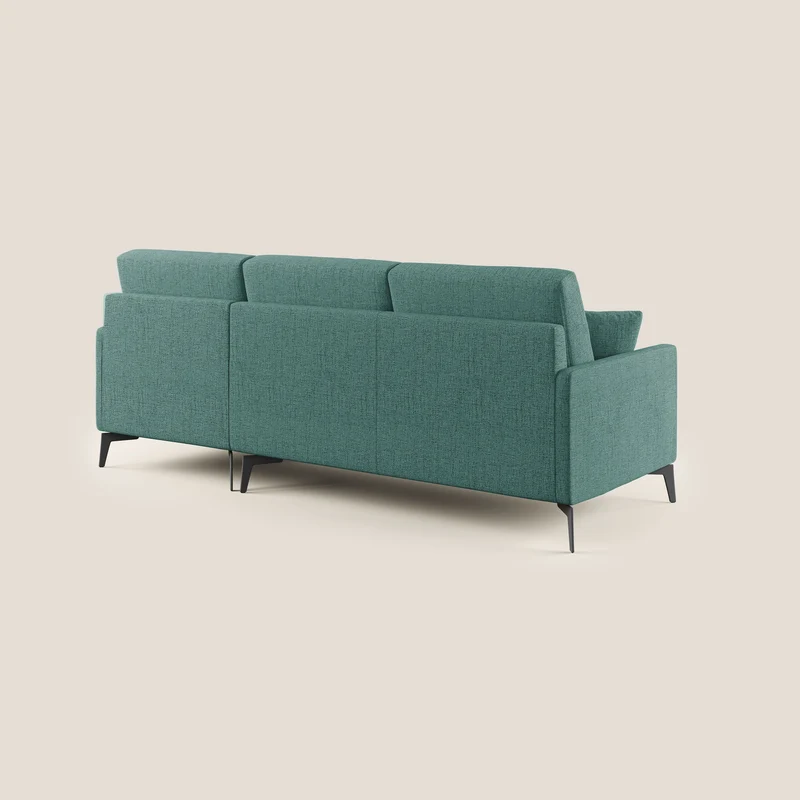 Saturno canapé d'angle moderne en tissu doux imperméable T03 vert d'eau