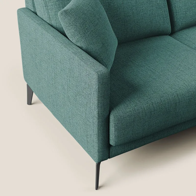 Saturno canapé d'angle moderne en tissu doux imperméable T03 vert d'eau
