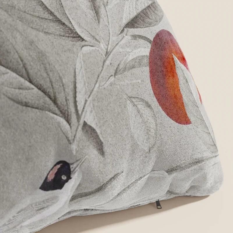 Lemon collection élégante de coussins à motifs en velours imperméable gris