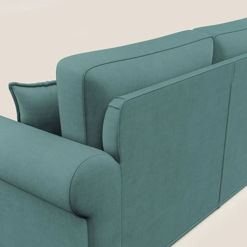 Lady canapé classique en plume d'oie réalisé avec un tissu imperméable T02 bleu canard