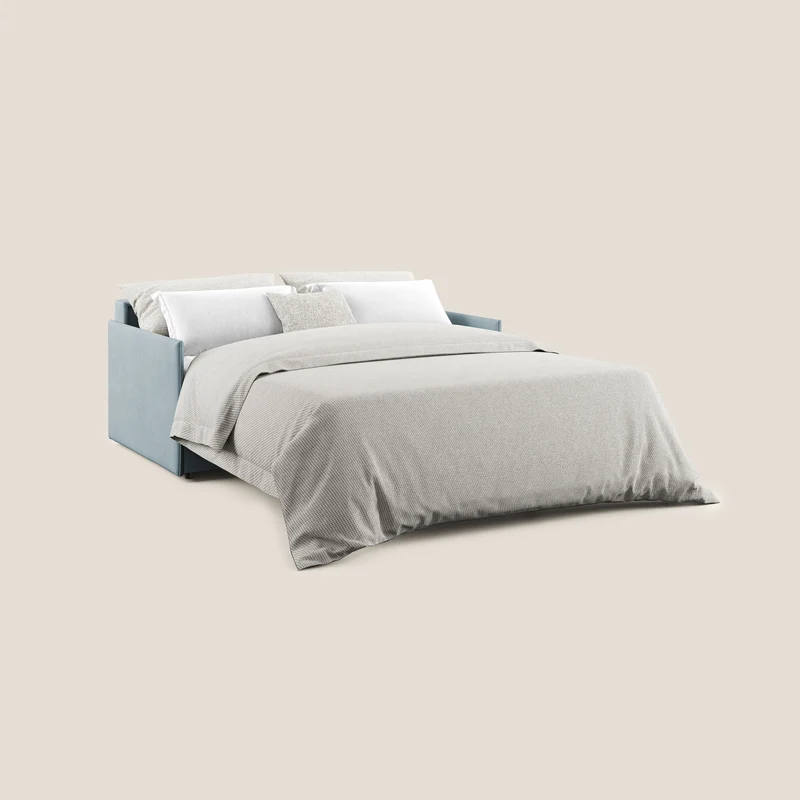 Evans canapé convertible en tissu doux imperméable T02 sucre glace