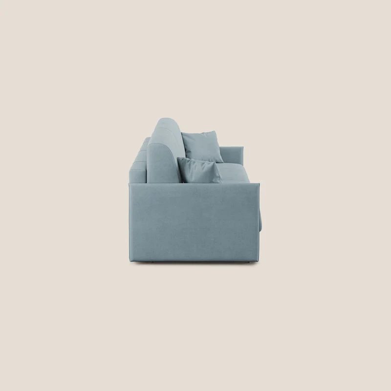 Evans canapé convertible en tissu doux imperméable T02 sucre glace