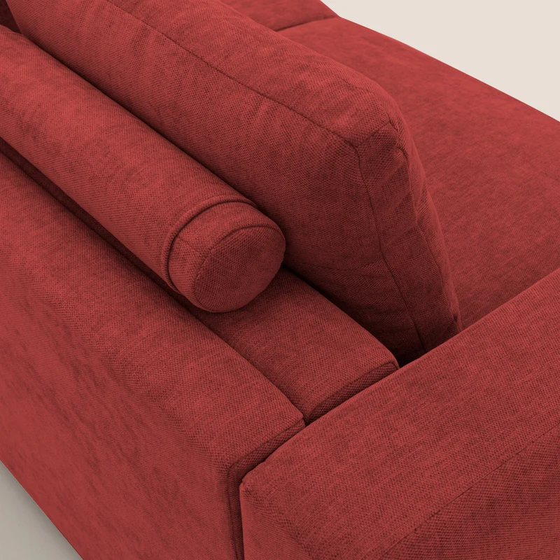 Freia Canapé convertible minimaliste matelas h15cm aux dossiers moelleux en tissu imperméable T14 rouge