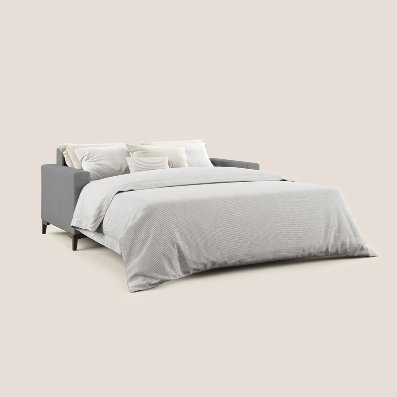 Kafka canapé lit convertible en tissu doux imperméable T02 gris