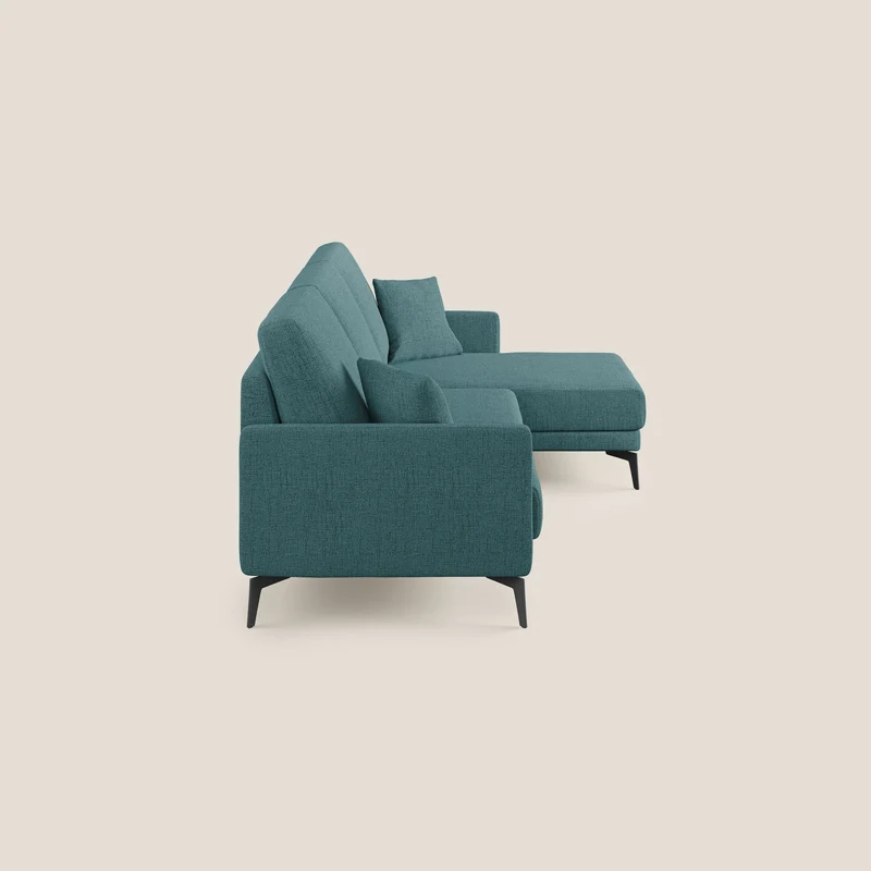 Saturno canapé d'angle moderne en tissu doux imperméable T03 bleu ciel