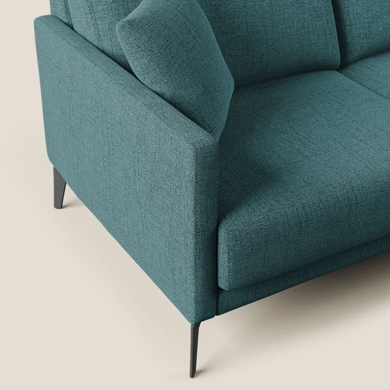 Saturno canapé d'angle moderne en tissu doux imperméable T03 bleu ciel