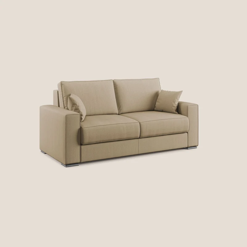 Dream canapé-lit convertible avec coussins doux en tissu détachable T05 beige