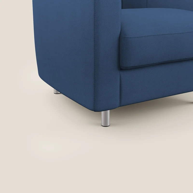 Sally Fauteuil en tissu doux imperméable T02 bleu
