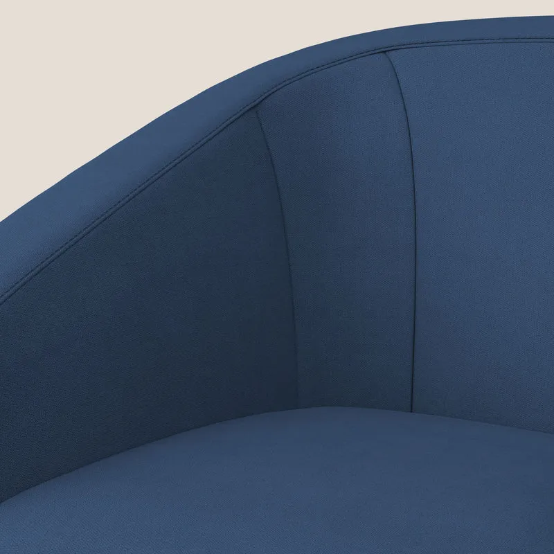Sally Fauteuil en tissu doux imperméable T02 bleu