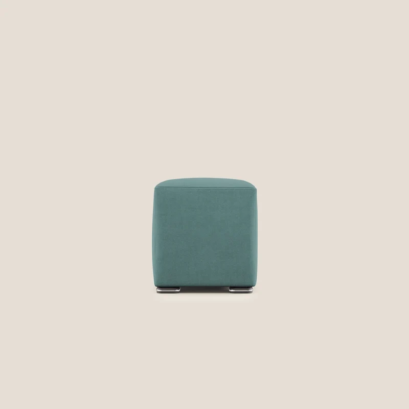 Cube pouf en tissu doux imperméable T02 bleu canard