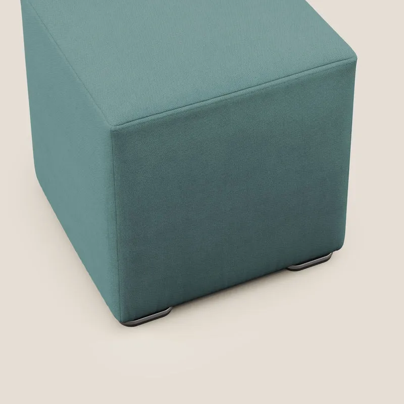 Cube pouf en tissu doux imperméable T02 bleu canard