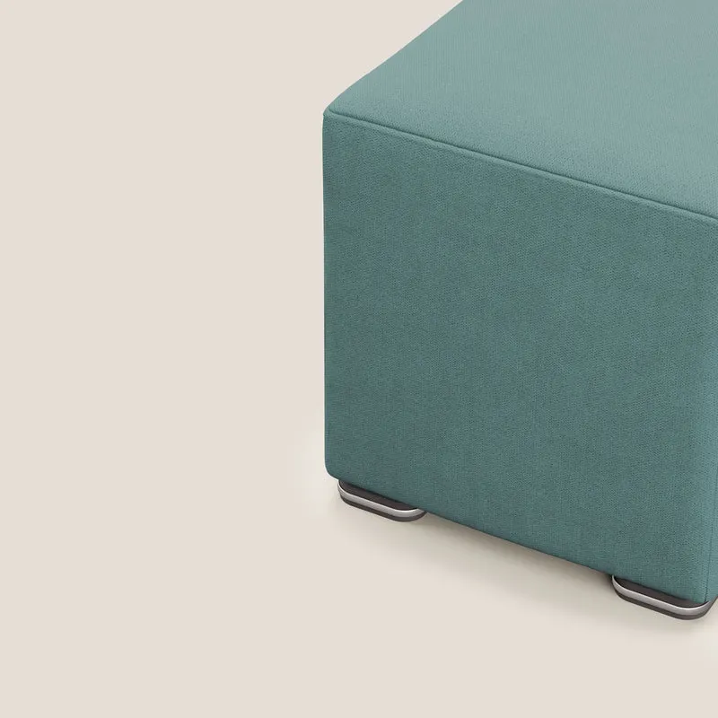 Cube pouf en tissu doux imperméable T02 bleu canard