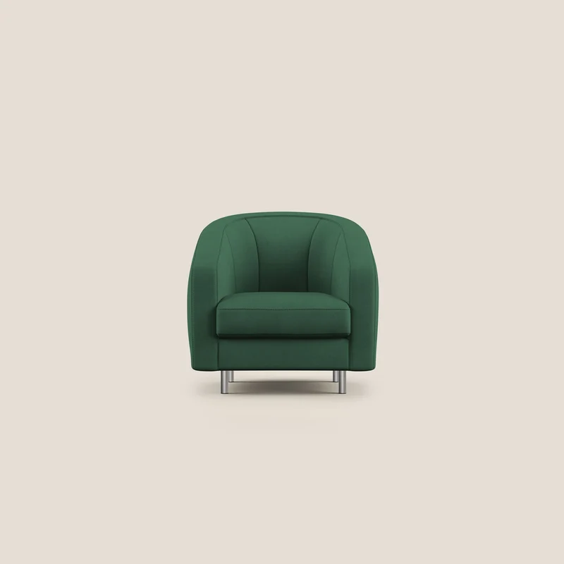 Sally Fauteuil en tissu doux imperméable T02 vert