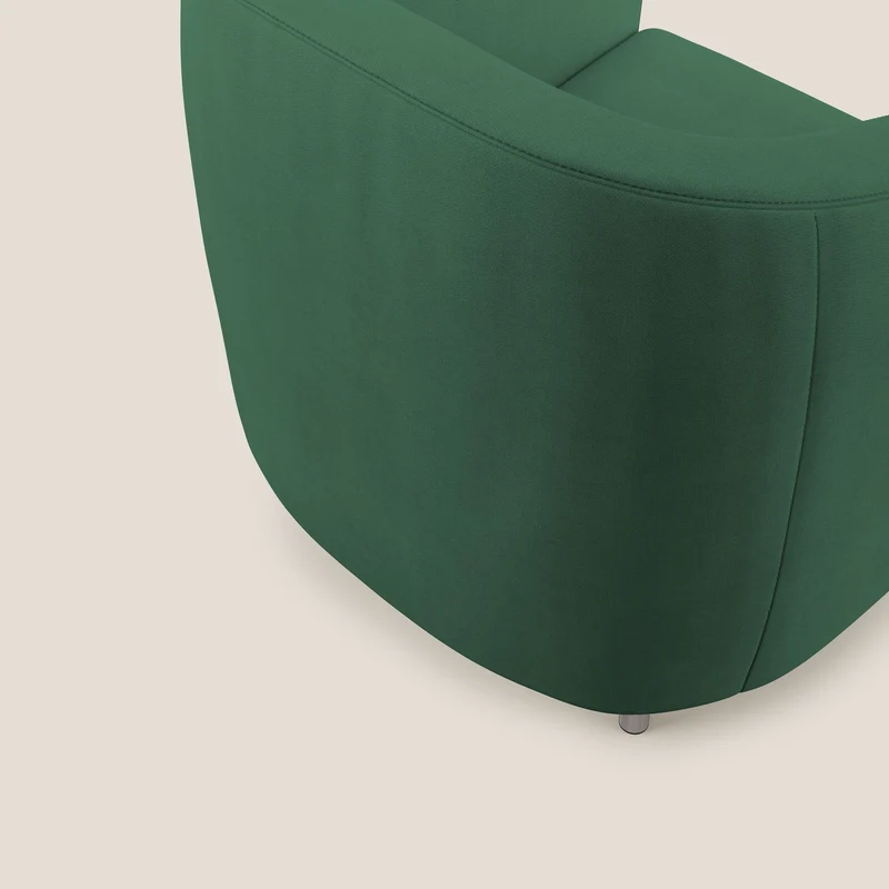 Sally Fauteuil en tissu doux imperméable T02 vert