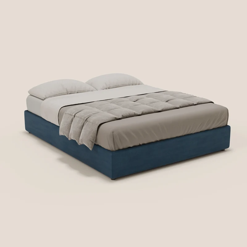 Ina sommier avec ample coffre en microfibre détachable et imperméable T11 bleu
