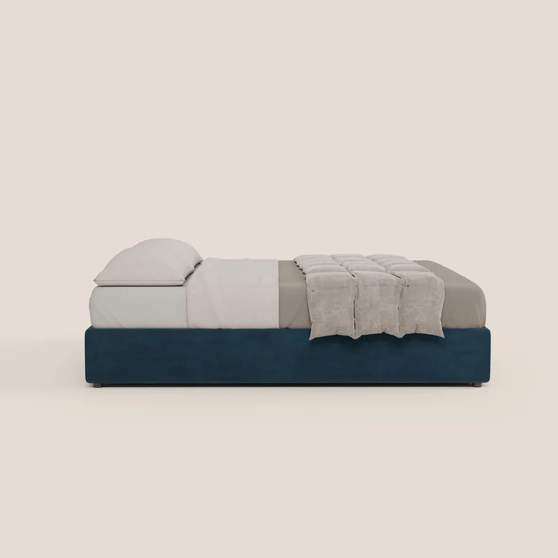 Ina sommier avec ample coffre en microfibre détachable et imperméable T11 bleu