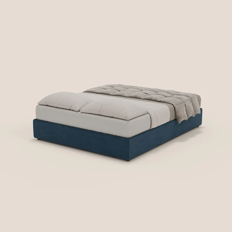 Ina sommier avec ample coffre en microfibre détachable et imperméable T11 bleu