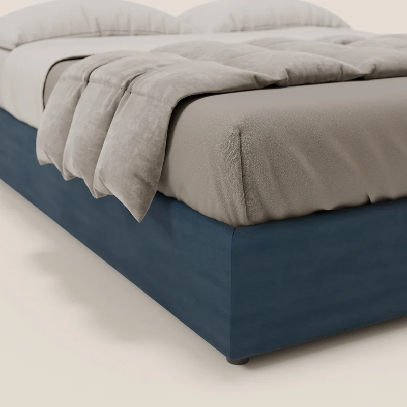Ina sommier avec ample coffre en microfibre détachable et imperméable T11 bleu
