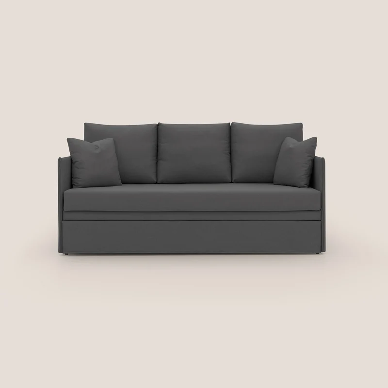 Brera Canapé duplex avec lits jumeaux et tissu effet coton imperméable T13 anthracite