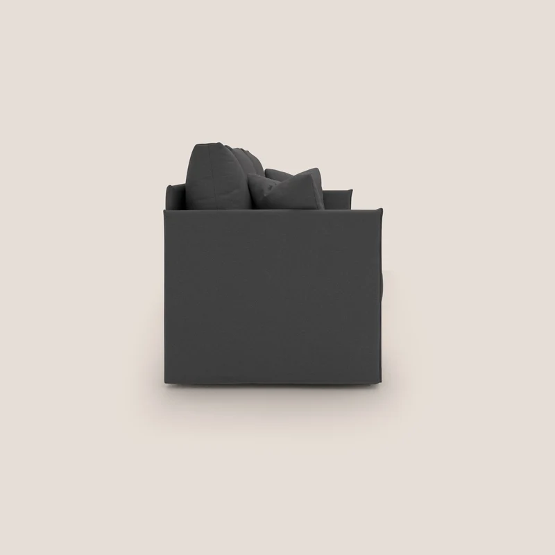 Brera Canapé duplex avec lits jumeaux et tissu effet coton imperméable T13 anthracite