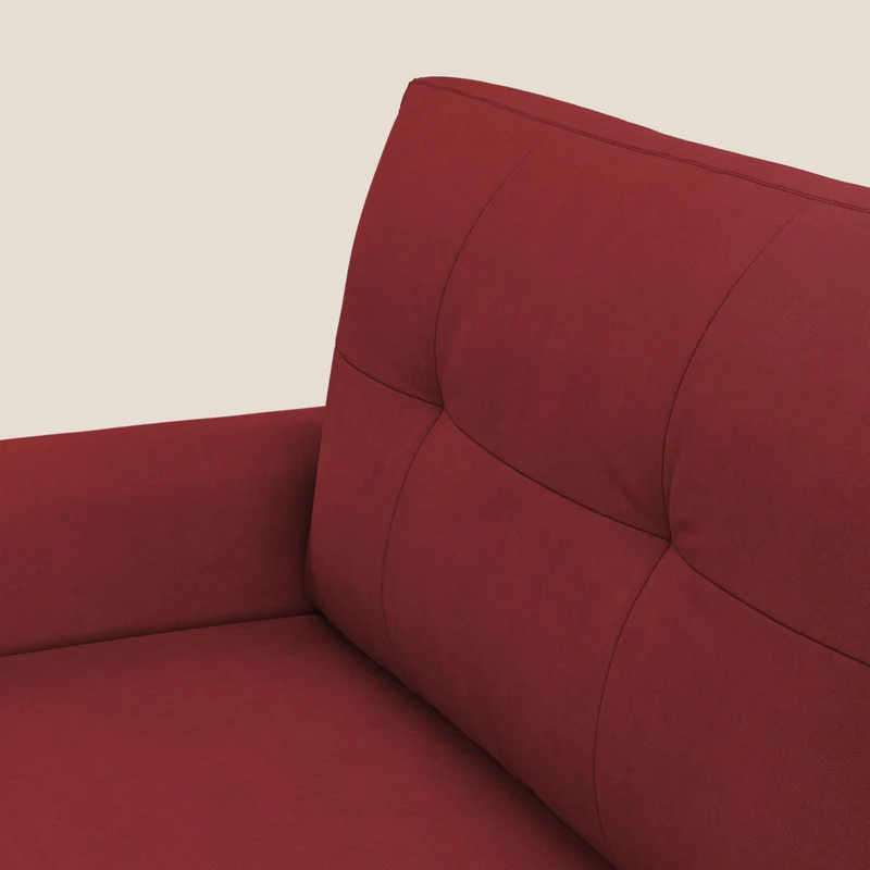 Callisto Canapé d'angle convertible en tissu doux imperméable T02 rouge