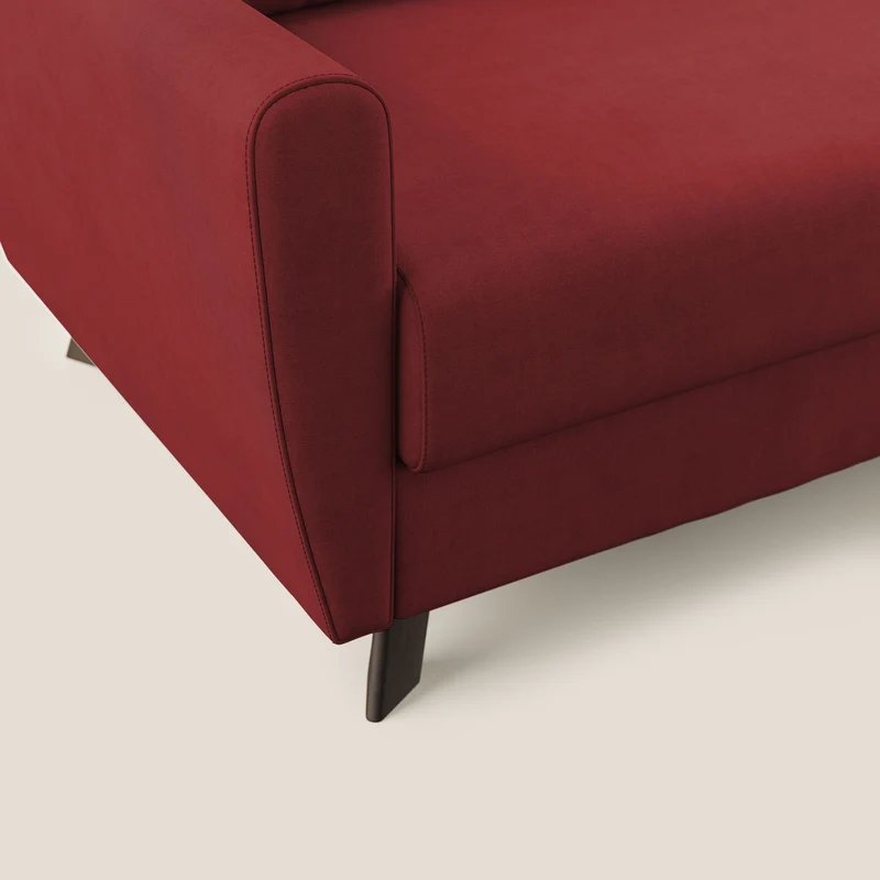 Callisto Canapé d'angle convertible en tissu doux imperméable T02 rouge