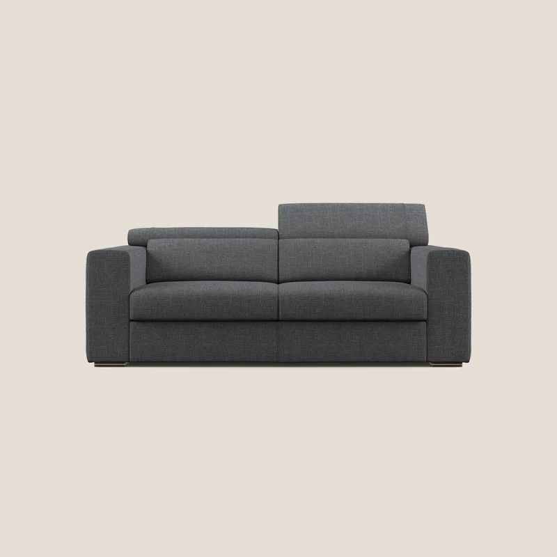 Vegas canapé avec têtières inclinables en tissu doux imperméable T06 anthracite