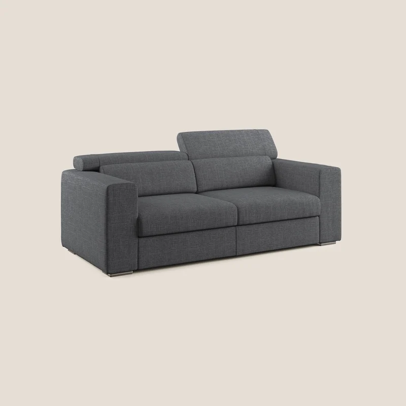 Vegas canapé avec têtières inclinables en tissu doux imperméable T06 anthracite