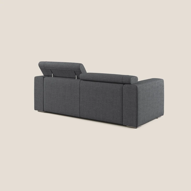 Vegas canapé avec têtières inclinables en tissu doux imperméable T06 anthracite