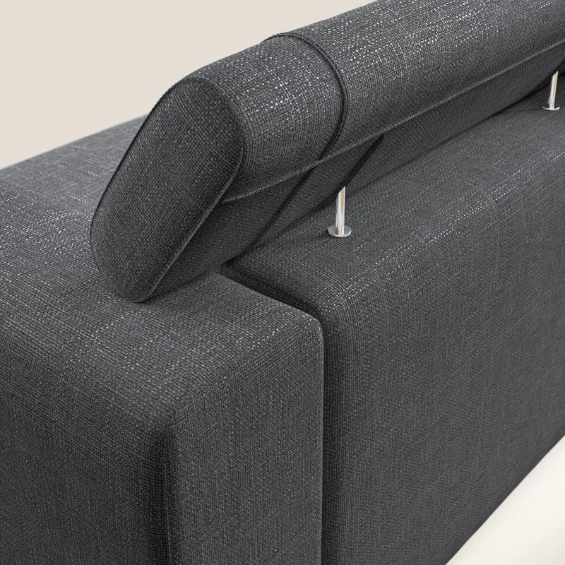 Vegas canapé avec têtières inclinables en tissu doux imperméable T06 anthracite