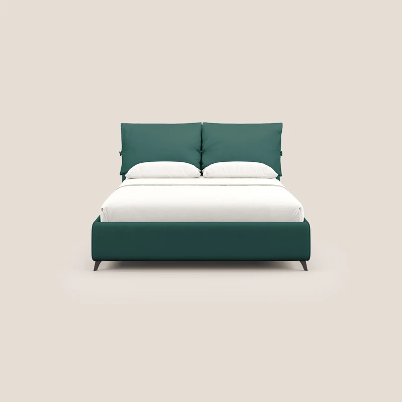 Susan lit rembourré avec coffre complètement déhoussable en microfibre détachable T11 bleu canard